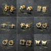 Wholesale PVD Coated 18K Gold Real Gold Plated Cross Heart Shape Butterfly 304 Stainless Steel Cute Japanese Style Waterproof Non Tarnish Ear Studs