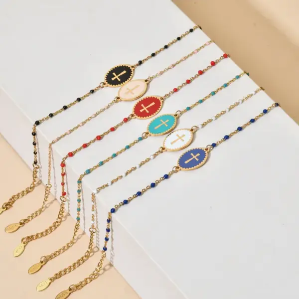 Wholesale Simple Style Cross Stainless Steel Bracelets In Bulk