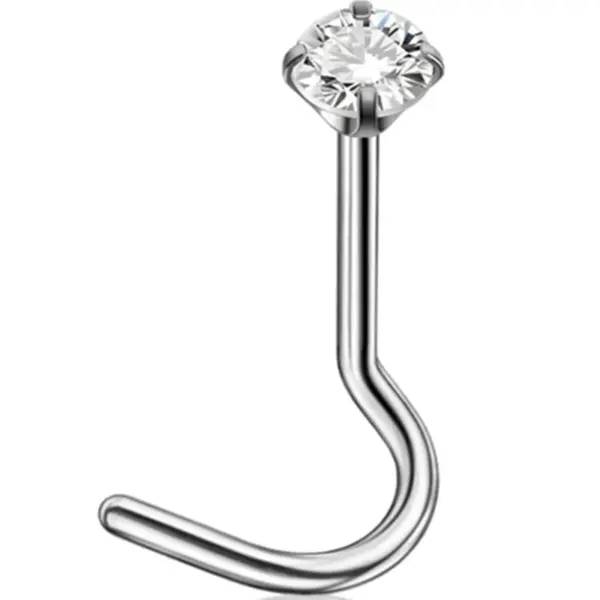 Wholesale 1 Piece Nose Rings & Studs Casual Hawaiian Tropical Geometric G23 Titanium Inlay Zircon Nose Rings & Studs Nose Pin