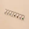 1 Piece 316L Stainless Steel Zircon Nose Rings & Studs Geometric Waterproof Non Tarnish Surgical Steel