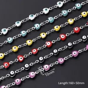 Wholesale Ethnic Style Classic Style Artistic Devil's Eye Heart Shape Simple 304 Stainless Steel Bracelets In Bulk