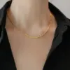 Wholesale Simple Style Solid Color Titanium Steel Plating Necklace