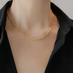 Wholesale Simple Style Solid Color Titanium Steel Plating Necklace