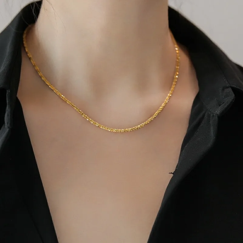 Wholesale Simple Style Solid Color Titanium Steel Plating Necklace