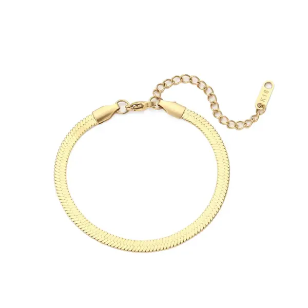 Wholesale PVD Coated Real Gold Plated 18K Gold Geometric 304 Stainless Steel Classic Style Waterproof Non Tarnish 304 Stainless Steel Bracelets