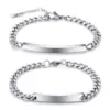 Wholesale Hip Hop Style Rectangle Stitching Chain Titanium Steel Id Bracelet