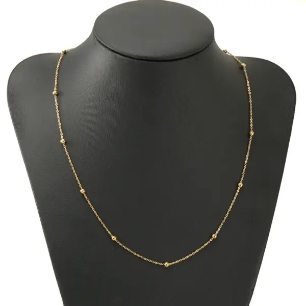 Wholesale PVD Coated 18K Gold Plated Geometric 304 Stainless Steel Titanium Steel Simple Style Waterproof Non Tarnish 304 Stainless Steel Necklace
