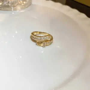 9# Ring-Golden Belt Buckle (Real Gold Plating)