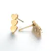 PVD Coated Real Gold Plated Geometric Heart Stainless Steel Simple Style Waterproof Non Tarnish Ear Studs