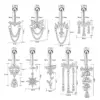 1 Piece 316 Stainless Steel Zircon Belly Rings Star Flower Butterfly Unisex