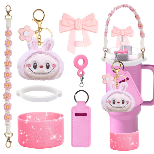 Wholesale Stanley Cup Accessories Chain Cute Cartoon Bunny Doll Pendant Trendy Doll Cloth Cloth Keychain Bag Pendant
