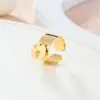 304 Stainless Steel Star PVD Coated 14K Gold Plated 18K Gold Plated Simple Style Classic Style Waterproof Non Tarnish Gold Charm Rings