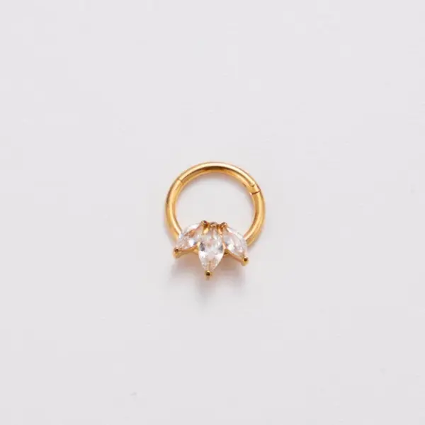 Wholesale 1 Piece Nose Rings & Studs Punk Solid Color 316L Stainless Steel Copper Waterproof Non Tarnish Surgical Steel Zircon