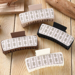 Wholesale white leather square hair hairpin Hair Clips