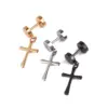 1 Piece Simple Style Cross Plating Titanium Steel Drop Earrings