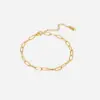 Simple Style Geometric 304 Stainless Steel Waterproof Non Tarnish PVD Coated Real Gold Plated Women'S Anklet