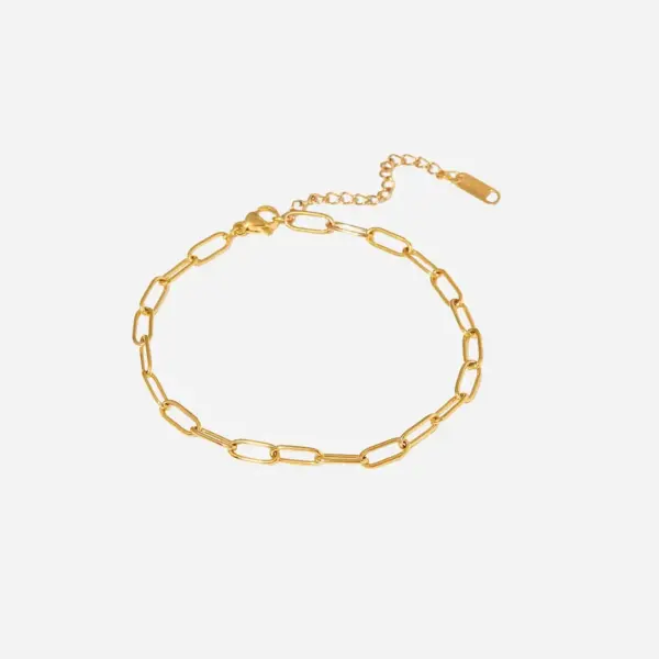 Simple Style Geometric 304 Stainless Steel Waterproof Non Tarnish PVD Coated Real Gold Plated Women'S Anklet