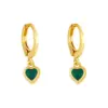 Wholesale Fashion Heart Copper Artificial Gemstones Copper Earrings