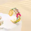 Wholesale PVD Coated 18K Gold Plated Leaves 304 Stainless Steel Elegant Tropical Streetwear Waterproof Non Tarnish Rings
