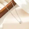 Wholesale PVD Coated 18K Gold Platinum Real Gold Plated Heart Shape 304 Stainless Steel Simple Style Waterproof Non Tarnish 304 Stainless Steel Pendant Necklace