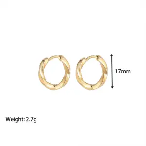 Wholesale PVD Coated 18K Gold Real Gold Plated Circle Solid Color 304 Stainless Steel Fashion Waterproof Non Tarnish Earrings