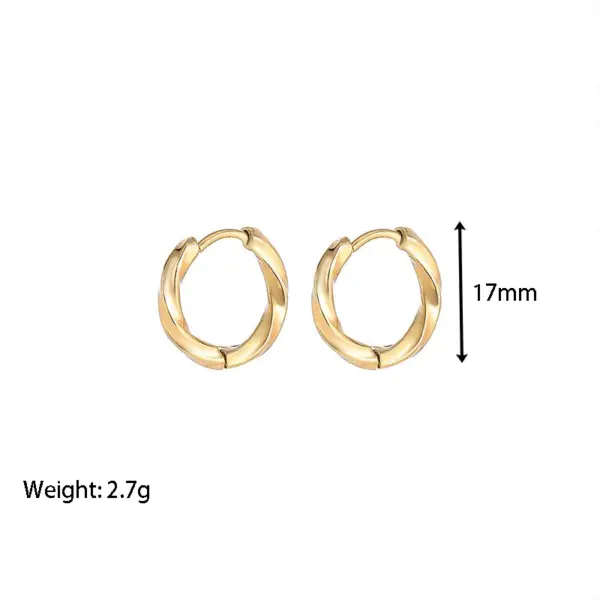 Wholesale PVD Coated 18K Gold Real Gold Plated Circle Solid Color 304 Stainless Steel Fashion Waterproof Non Tarnish Earrings