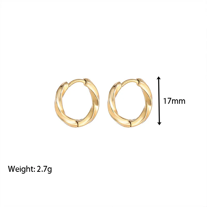 Wholesale PVD Coated 18K Gold Real Gold Plated Circle Solid Color 304 Stainless Steel Fashion Waterproof Non Tarnish Earrings