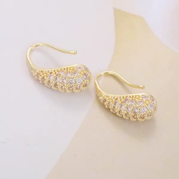 Wholesale 1 Pair Simple Style Solid Color Inlay Copper Zircon Earrings