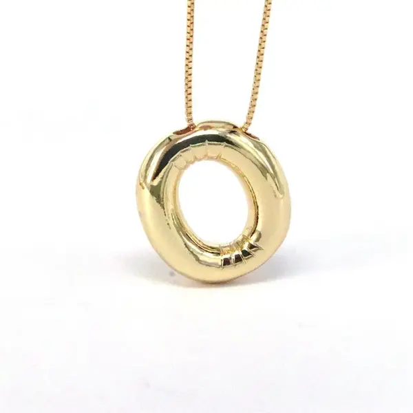 Wholesale Simple Style Classic Style Letter Copper 18k Gold Plated Pendant Necklace In Bulk