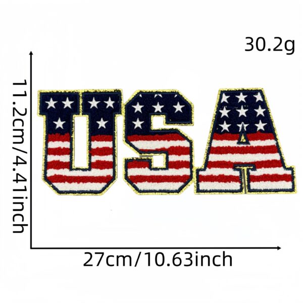 oly-924b27a821cc349060d7ab472be744d4 Wholesale In-Stock Chenille Independence Day Letter Patches Badges Patches Clothing Aessories Towel Embroidery Aessories Manufacturer