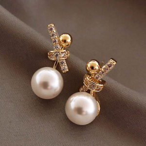 Bow White imitation pearl