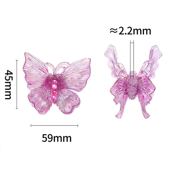 oly-9252989c9fffe18dcb07b66e950f451c Wholesale 3D iridescent gradient butterfly through-hole beaded resin butterfly hollow DIY jewelry wing accessories