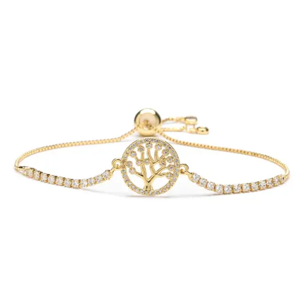 Wholesale Artistic Faith Tree Butterfly Copper Zircon Bracelets In Bulk