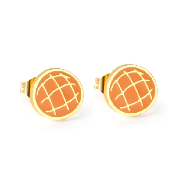 Wholesale 1 Pair Halloween Cute Pumpkin Pineapple Stainless Steel Ear Studs