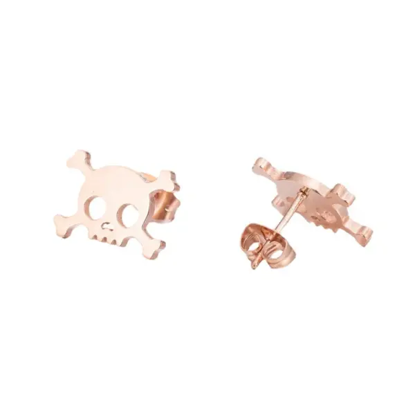 Wholesale PVD Coated Real Gold Plated Skull Stainless Steel Simple Style Waterproof Non Tarnish Ear Studs