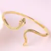 Wholesale Ins Style Retro Snake Copper 18k Gold Plated Zircon Bangle In Bulk