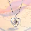 Wholesale Fashion Heart Shape Copper Rhinestones Pendant Necklace In Bulk