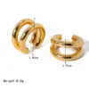 1 Pair Basic Simple Style Classic Style C Shape Color Block Plating 304 Stainless Steel 18K Gold Plated Ear Cus