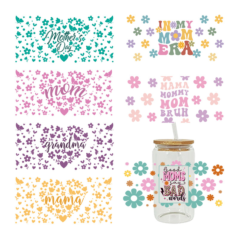 Wholesale UV transfer sticker glass crystal label Crystal sticker cross-border special sticker for 16oz glass c 23cmX11cm