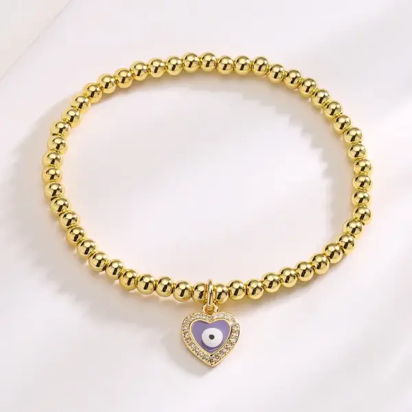 Wholesale Fashion Devil's Eye Copper 18k Gold Plated Zircon Bracelets In Bulk