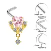 Sexy Cross Heart Shape Butterfly Stainless Steel Titanium Copper Plating Inlay Zircon White Gold Plated Gold Plated Nose Studs Nose Pin