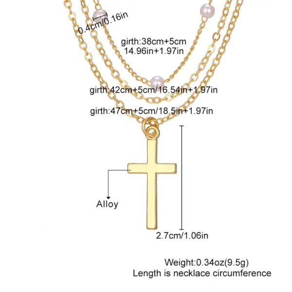 Wholesale Simple Style Classic Style Cross Alloy Wholesale Layered Necklaces