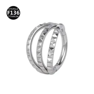 Three Rows Without Diamonds Silver / 1.2*10mm