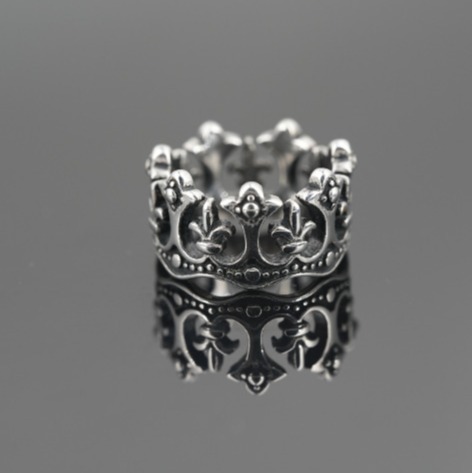 oly-9270168969ee7e639630b70e368e23f0 Wholesale Foreign trade jewelry ancient Rome crown retro titanium steel ring men and women's personality ring