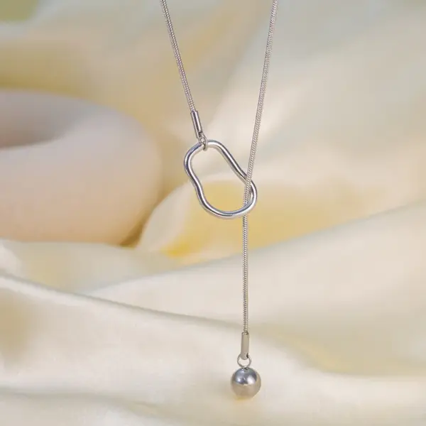 PVD Coated Real Gold Plated 18K Gold Geometric 304 Stainless Steel Simple Style Commute Waterproof Non Tarnish 304 Stainless Steel Lobster Trigger Clasp Closure Y-Necklace