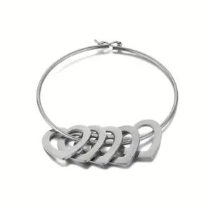 Silver / One Size / 5 Hearts