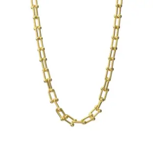 X031u-Shaped Buckle Necklace Gold 50 5cm