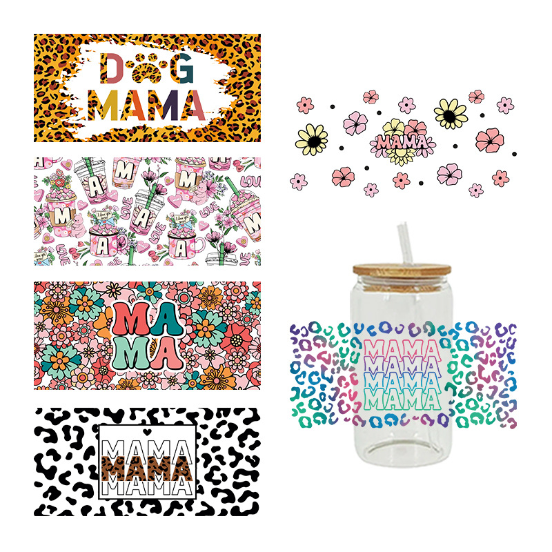 Wholesale UV transfer sticker glass crystal label Crystal sticker cross-border special sticker for 16oz glass c 23cmX11cm