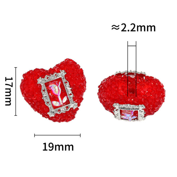 Wholesale Rose photo frame with heart-shaped soft sugar rhinestone ball