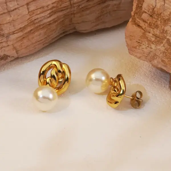 304 Stainless Steel Plastic Geometric Electroplating Acrylic Imitation Gold Casual Princess French Style Irregular Drop Earrings